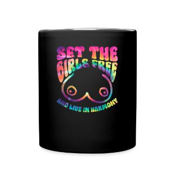 Hippie Costume Tie Dye No Bra - Full Colour Mug - black - Front