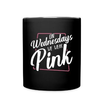 Le mercredi, nous portons du rose drôle d’humour sarcastique Q - Mug uni - noir - Devant