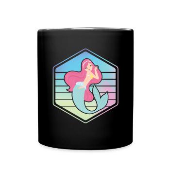 Cute Mermaid Princess - Tasse einfarbig - Schwarz - Vorne