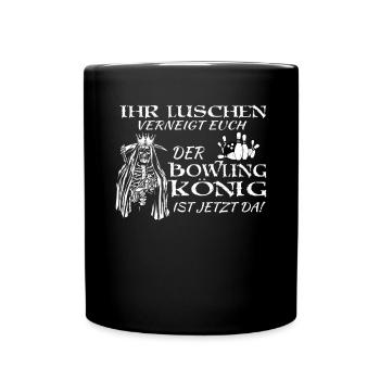 Bowling Zubehör mit Bowling Motiv - Tasse einfarbig - Schwarz - Vorne