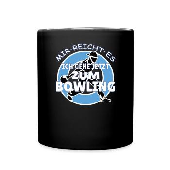 Bowling Zubehör mit Bowling Motiv - Tasse einfarbig - Schwarz - Vorne