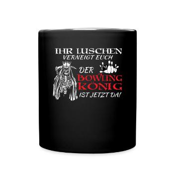 Bowling Zubehör mit Bowling Motiv - Tasse einfarbig - Schwarz - Vorne