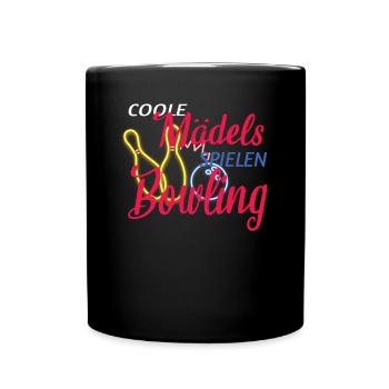 Bowling Zubehör mit Bowling Motiv - Tasse einfarbig - Schwarz - Vorne