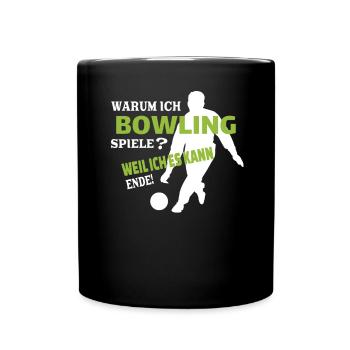 Bowling Zubehör mit Bowling Motiv - Tasse einfarbig - Schwarz - Vorne