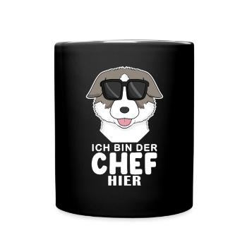 Cooler Hund Thai Bangkaew Chef Spruch - Tasse einfarbig - Schwarz - Vorne