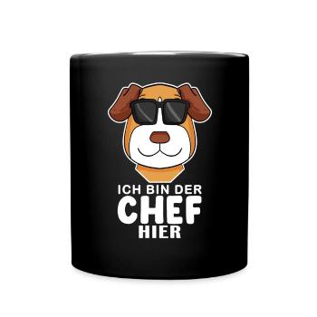 Cooler Hund Jack Russell Terrier Chef Spruch - Tasse einfarbig - Schwarz - Vorne