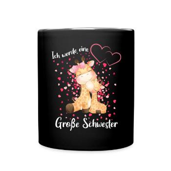 Ich Werde Eine Große Schwester 2025 - Tasse einfarbig - Schwarz - Vorne