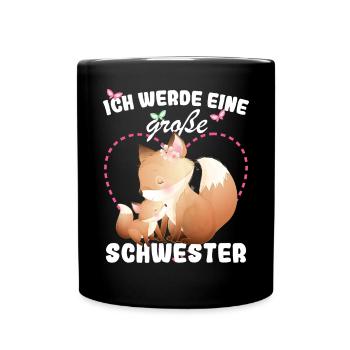Ich Werde Eine Große Schwester 2025 - Tasse einfarbig - Schwarz - Vorne