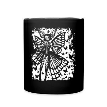 Fairycore Aesthetics Skeleton Fairy Goth Grunge G - Full Colour Mug - black - Front