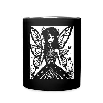 Fairycore Aesthetics Skeleton Fairy Goth Grunge G - Full Colour Mug - black - Front