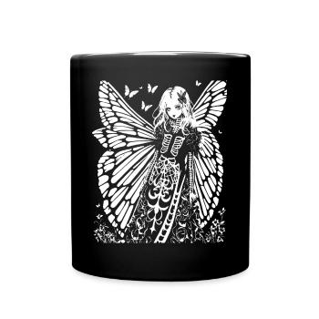 Fairycore Aesthetics Grunge Skeleton Fairy Goth G - Full Colour Mug - black - Front