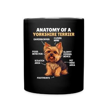 Dog explanation Anatomy of a Yorkshire Terrier - Full Colour Mug - black - Front