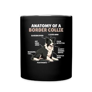 Hunde Erklärung Anatomy eines Border Collie - Tasse einfarbig - Schwarz - Vorne