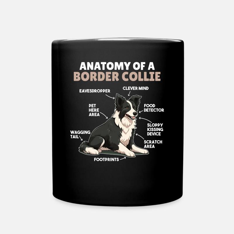 Hunde Erklärung Anatomy eines Border Collie - Tasse einfarbig - Schwarz
