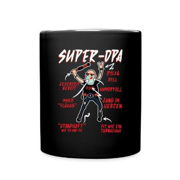 Anatomie eines Super Opa Großvater Opi - Tasse einfarbig - Schwarz - Vorne
