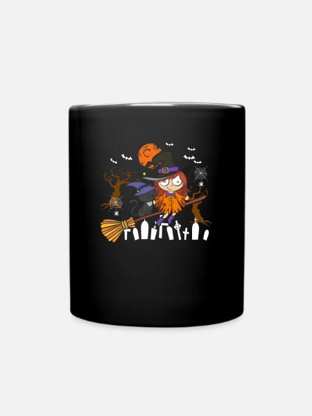 Sorcière folle du chat noir - Mug uni - noir