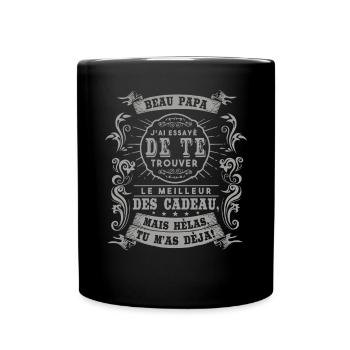 Beau Papa Cadeau Humour Hommes - Mug uni - noir - Devant
