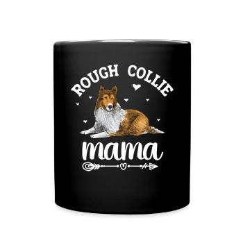 Collie à poil long Chien Rough Collie - Mug uni - noir - Devant