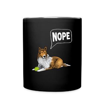 Long-haired Collie Rough Collie Dog - Full Colour Mug - black - Front