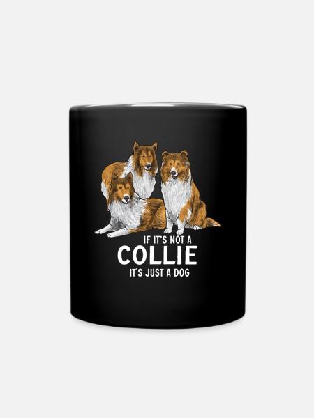 Langhaarcollie Rough Collie Hund - Tasse einfarbig - Schwarz