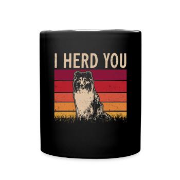 Longhair Collie Rough Collie Dog - Full Colour Mug - black - Front