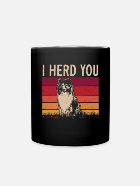 Langhaarcollie Rough Collie Hund - Tasse einfarbig - Schwarz