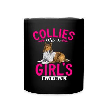 Longhair Collie Rough Collie Dog - Full Colour Mug - black - Front