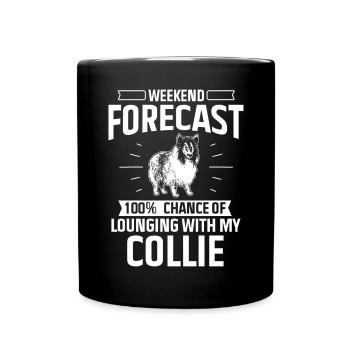 Longhair Collie Rough Collie Dog - Full Colour Mug - black - Front