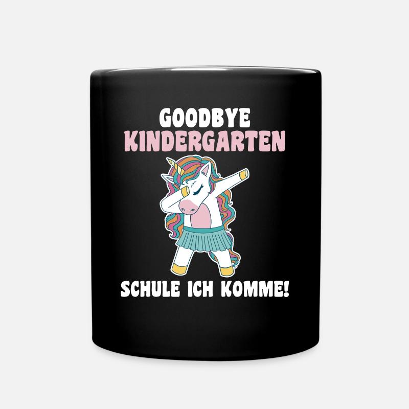 Schulkind Schulbeginn Einhorn Einschulung - Tasse einfarbig - Schwarz
