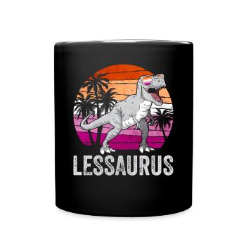 Lesbian Pride Flag Dinosaur Trex LGBTQ - Full Colour Mug - black - Front