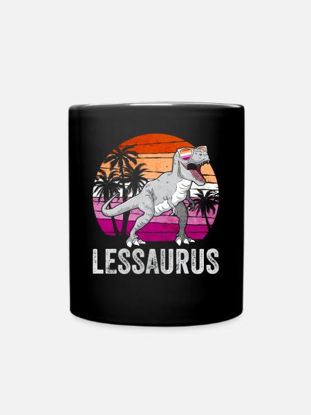 Lesben Stolz Flagge Dinosaurier Trex LGBTQ - Tasse einfarbig - Schwarz