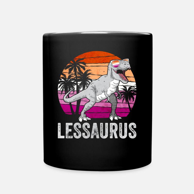 Lesben Stolz Flagge Dinosaurier Trex LGBTQ - Tasse einfarbig - Schwarz