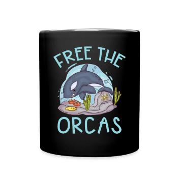 Orca Wal Geschenke - Tasse einfarbig - Schwarz - Vorne