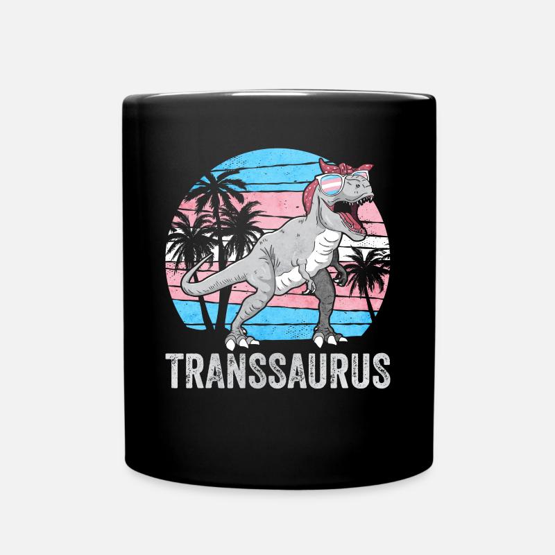Transgender Stolz Trans Flagge Dinosaurier Trex LG - Tasse einfarbig - Schwarz