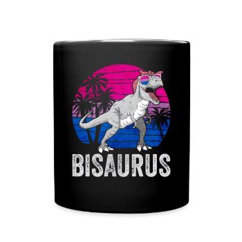 Bi Pride Bisexuel Drapeau Dinosaure Trex LGBTQ - Mug uni - noir - Devant