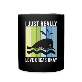 Orca Wal Geschenke - Tasse einfarbig - Schwarz - Vorne