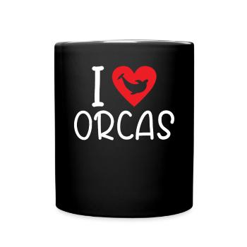 Orca Wal Geschenke - Tasse einfarbig - Schwarz - Vorne