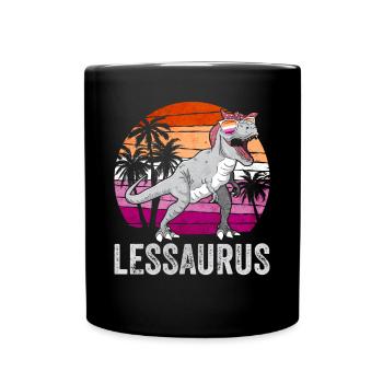 Lesbian Pride Flag Dinosaur Trex LGBTQ - Full Colour Mug - black - Front