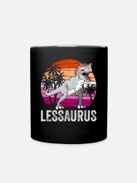 Lesben Stolz Flagge Dinosaurier Trex LGBTQ - Tasse einfarbig - Schwarz