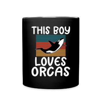 Orca Wal Geschenke - Tasse einfarbig - Schwarz - Vorne