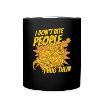 Je ne mords pas les gens je les embrasse Python Banana Ball - Mug uni - noir - Devant
