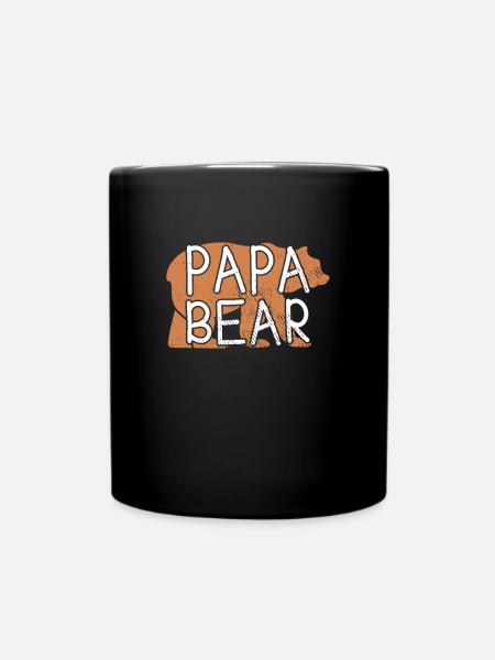 Papa bear - Tasse einfarbig - Schwarz