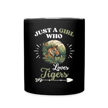 Zoo Tier Tiger Frauen Mädchen Geschenk Tiger - Tasse einfarbig - Schwarz - Vorne