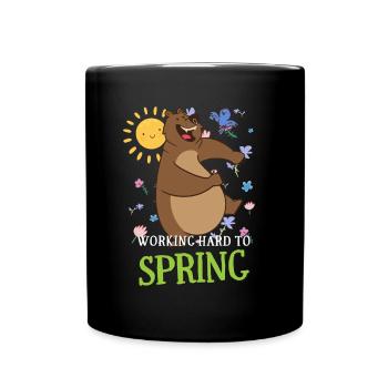 Travailler dur pour détester l’allergie printanière Spruch - Mug uni - noir - Devant