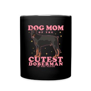 Doberman Mom | Dog Mom Dog Owner Gift - Full Colour Mug - black - Front
