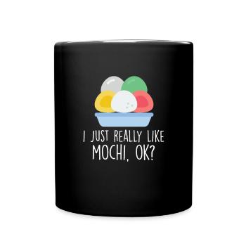 Mochi japanisches Essen Mochi - Tasse einfarbig - Schwarz - Vorne