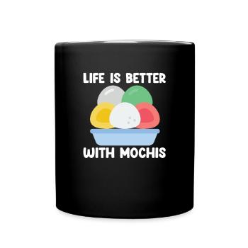 Mochi japanisches Essen Mochi - Tasse einfarbig - Schwarz - Vorne
