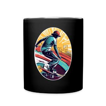 Skater Skateboard - Tasse einfarbig - Schwarz - Vorne