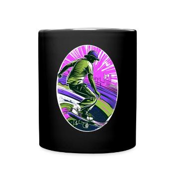 Skater Skateboard - Tasse einfarbig - Schwarz - Vorne