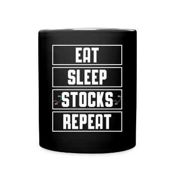 Eat Sleep Stocks repeat Trader Trading - Tasse einfarbig - Schwarz - Vorne